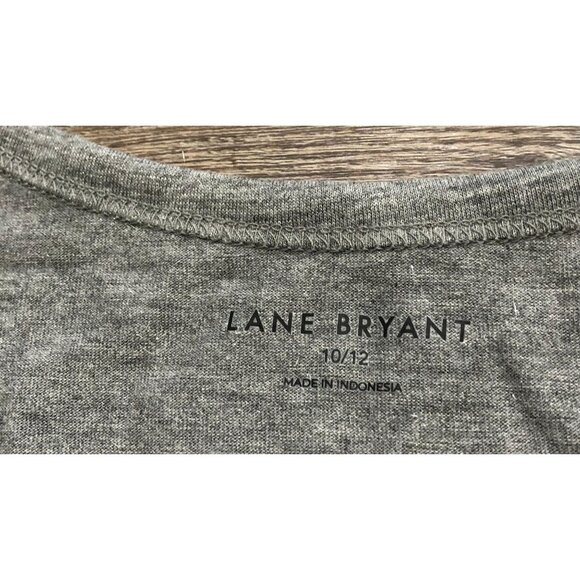 Lane Bryant Size 10-12 Gray Glitter Square Neck T Long Sleeve Shirt New w Tags - Picture 3 of 6